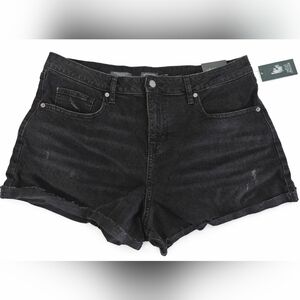 Wild Fable High-Rise Rolled Cuff Black Denim Shorts Women’s Size 16-18